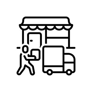 Tedarikçiler için siyah çizgi simgesi 