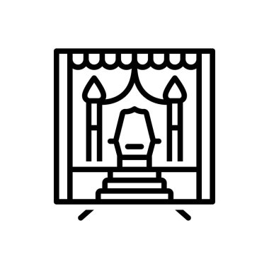 Ortaçağ için siyah çizgi simgesi 