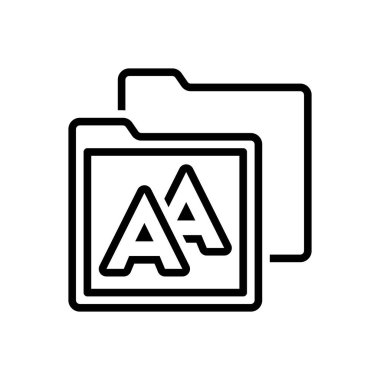 Yazı tipleri için siyah satır simgesi 