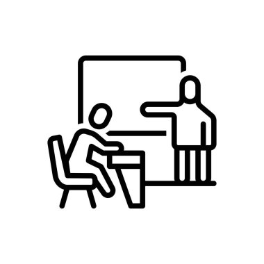 Okul harcı için siyah çizgi simgesi 