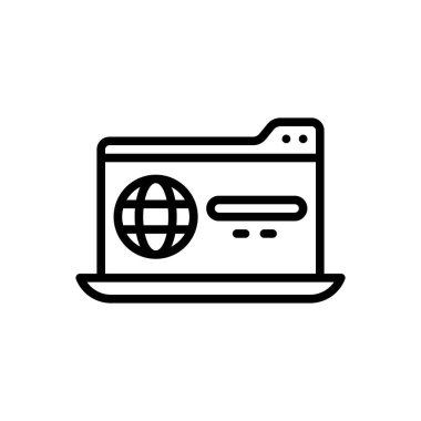 Tarayıcı için siyah çizgi simgesi 