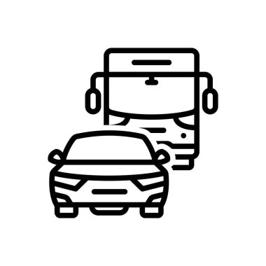 Ulaşım için siyah çizgi simgesi 