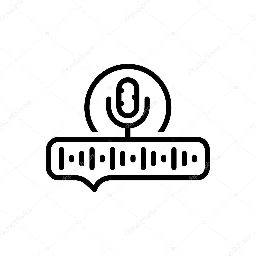 Black line icon for voice