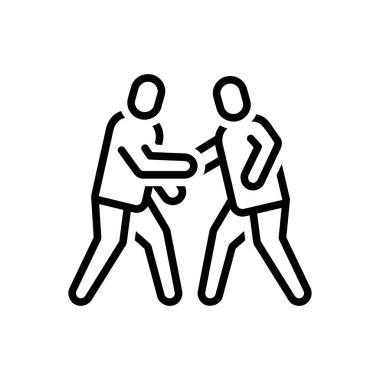 Selamlama için siyah çizgi simgesi 