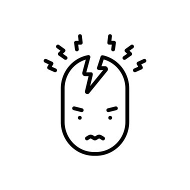 Zihin için siyah çizgi simgesi 