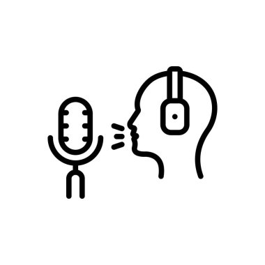 Vokaller için siyah çizgi simgesi 