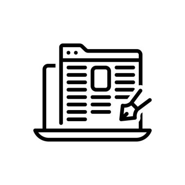 Köşe yazarları için siyah çizgi simgesi 