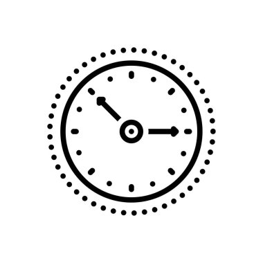 Zaman için siyah çizgi simgesi 