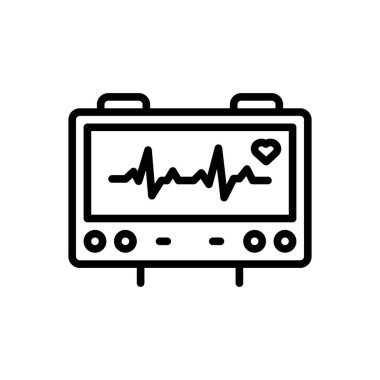 Atriyal fibrilasyon için siyah çizgi simgesi