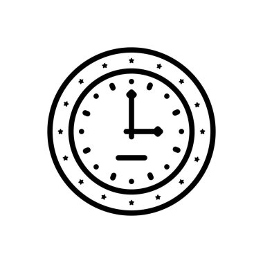 Zamanlayıcı için siyah çizgi simgesi 