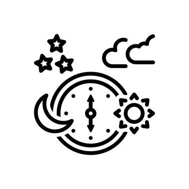 Black line icon for time zone