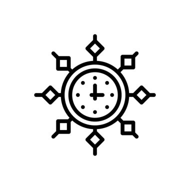 Saat için siyah çizgi simgesi 