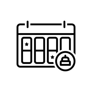 Black line icon for events 