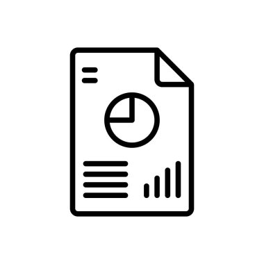 Rapor için siyah çizgi simgesi