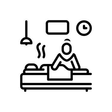 Black line icon for massage 