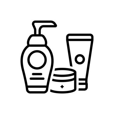 Black line icon for skincare 