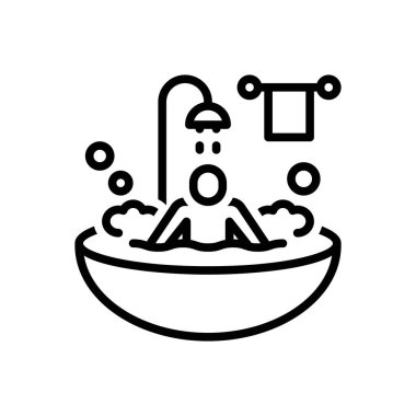 Black line icon for bathing 