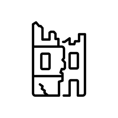 Black line icon for destroyed 
