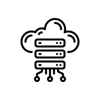 Black line icon for hosting 