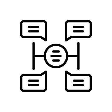 Black line icon for mind map