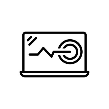 Black line icon for monitoring 