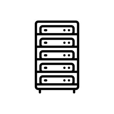 Sunucu için siyah çizgi simgesi 