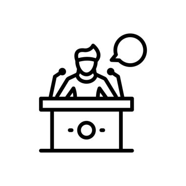 Konuşma için siyah çizgi simgesi 