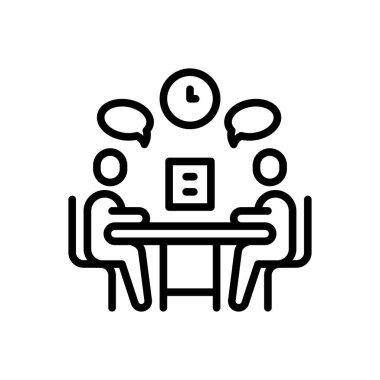 Black line icon for meet 