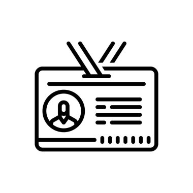 Black line icon for meeting id 