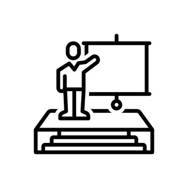 Sunuyu siyah çizgi simgesini 