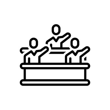 Katılım için siyah çizgi simgesi 