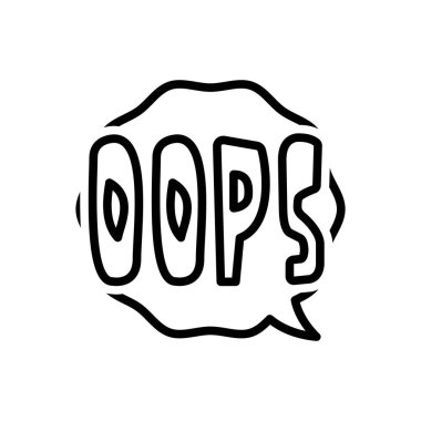 Black line icon for oops 