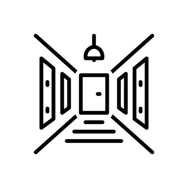 Black line icon for corridor 