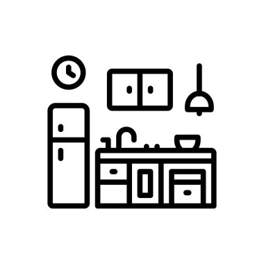 Mutfak için siyah çizgi simgesi 