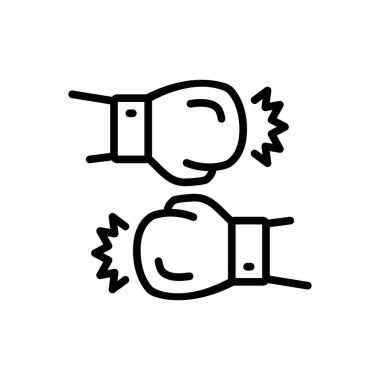 Black line icon for combat sport