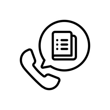 Black line icon for call list