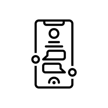 İleti için siyah çizgi simgesi 