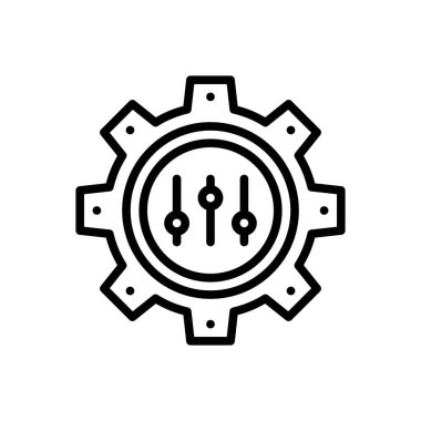 Black line icon for setting 