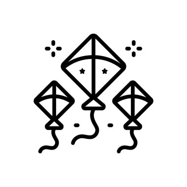 Black line icon for kites 
