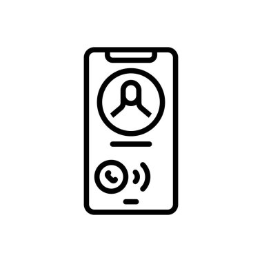 Black line icon for call 