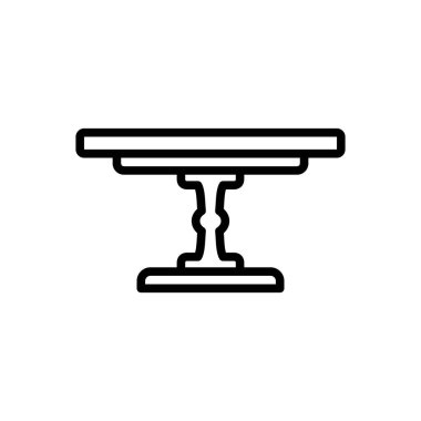 Black line icon for table 