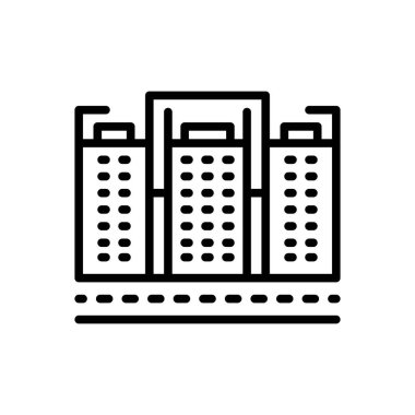 Black line icon for centers 