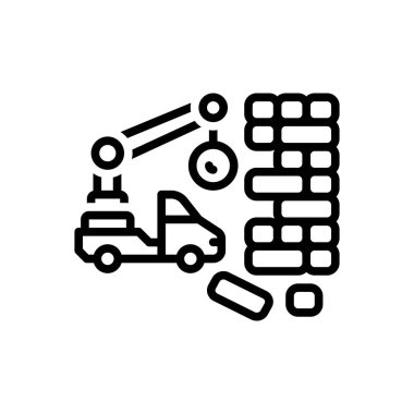 Black line icon for destroy 