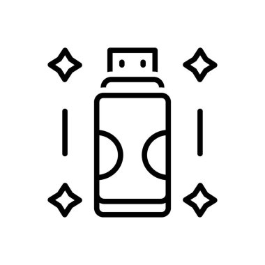 Black line icon for flash drive