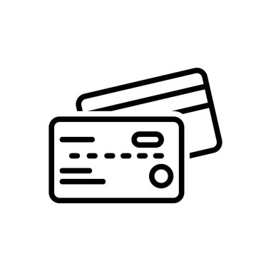 Kredi kartı için siyah çizgi simgesi