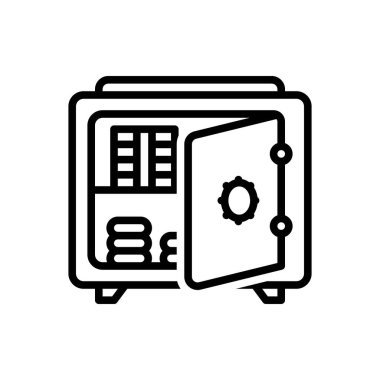 Black line icon for deposit 