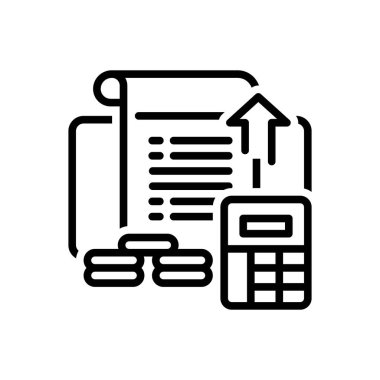 Finansal için siyah çizgi simgesi 