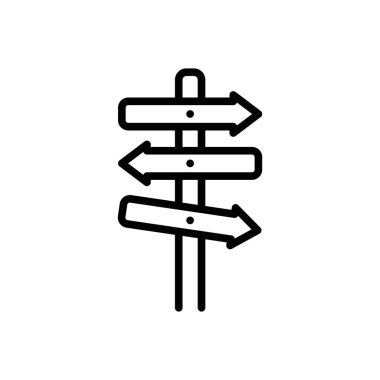 Black line icon for direction board