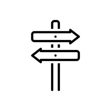 Black line icon for direction board