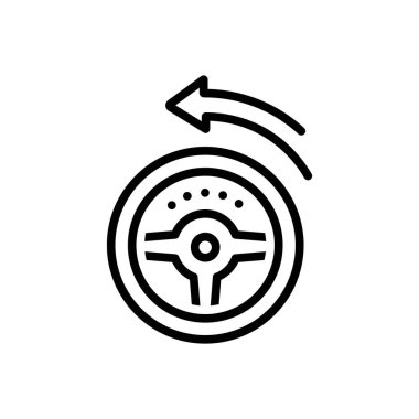 Black line icon for turn 